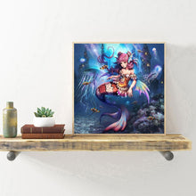 Charger l&#39;image dans la galerie, Ensemble sirène - diamant rond complet - 30x30cm
