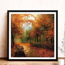 Charger l&#39;image dans la galerie, Paysage d’érables d’automne - diamant rond complet - 30x30cm
