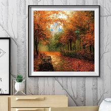 Charger l&#39;image dans la galerie, Paysage d’érables d’automne - diamant rond complet - 30x30cm
