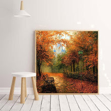 Charger l&#39;image dans la galerie, Paysage d’érables d’automne - diamant rond complet - 30x30cm
