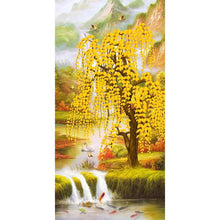 Charger l&#39;image dans la galerie, Rivière et arbre - peinture complète de diamant - 85x45cm
