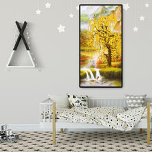 Charger l&#39;image dans la galerie, Rivière et arbre - peinture complète de diamant - 85x45cm
