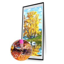 Charger l&#39;image dans la galerie, Lac des cygnes - diamant rond complet - 45x85cm
