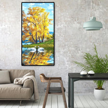 Charger l&#39;image dans la galerie, Lac des cygnes - diamant rond complet - 45x85cm
