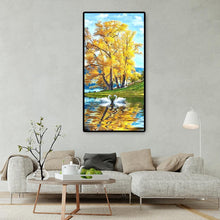 Charger l&#39;image dans la galerie, Lac des cygnes - diamant rond complet - 45x85cm
