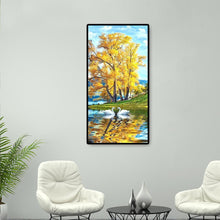 Charger l&#39;image dans la galerie, Lac des cygnes - diamant rond complet - 45x85cm
