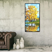 Charger l&#39;image dans la galerie, Lac des cygnes - diamant rond complet - 45x85cm
