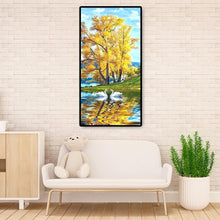 Charger l&#39;image dans la galerie, Lac des cygnes - diamant rond complet - 45x85cm
