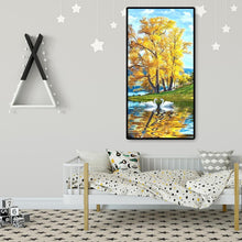 Charger l&#39;image dans la galerie, Lac des cygnes - diamant rond complet - 45x85cm
