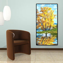 Charger l&#39;image dans la galerie, Lac des cygnes - diamant rond complet - 45x85cm
