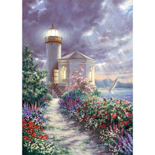 Charger l&#39;image dans la galerie, Phare - diamant rond complet - 30x40cm
