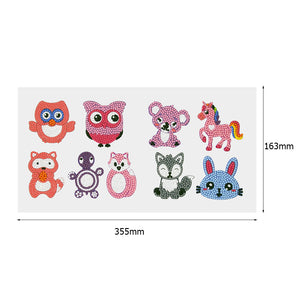 9pcs-Animal-Diamond Painting Autocollants