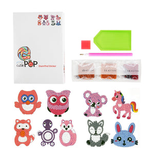 9pcs-Animal-Diamond Painting Autocollants