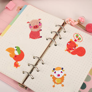 8pcs-Animal-Diamond Painting Autocollants