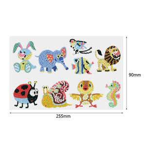 8pcs-Animal-Diamond Painting Autocollants