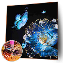 Charger l&#39;image dans la galerie, Papillon de fleur - diamant rond complet - 40x40cm
