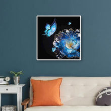 Charger l&#39;image dans la galerie, Papillon de fleur - diamant rond complet - 40x40cm
