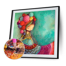 Charger l&#39;image dans la galerie, Fille de dessin animé - diamant rond complet - 50x50cm

