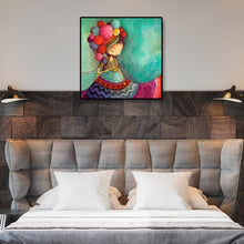 Charger l&#39;image dans la galerie, Fille de dessin animé - diamant rond complet - 50x50cm
