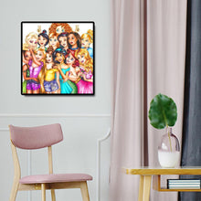 Charger l&#39;image dans la galerie, Princesses dessin animé - diamant rond complet - 50x50cm
