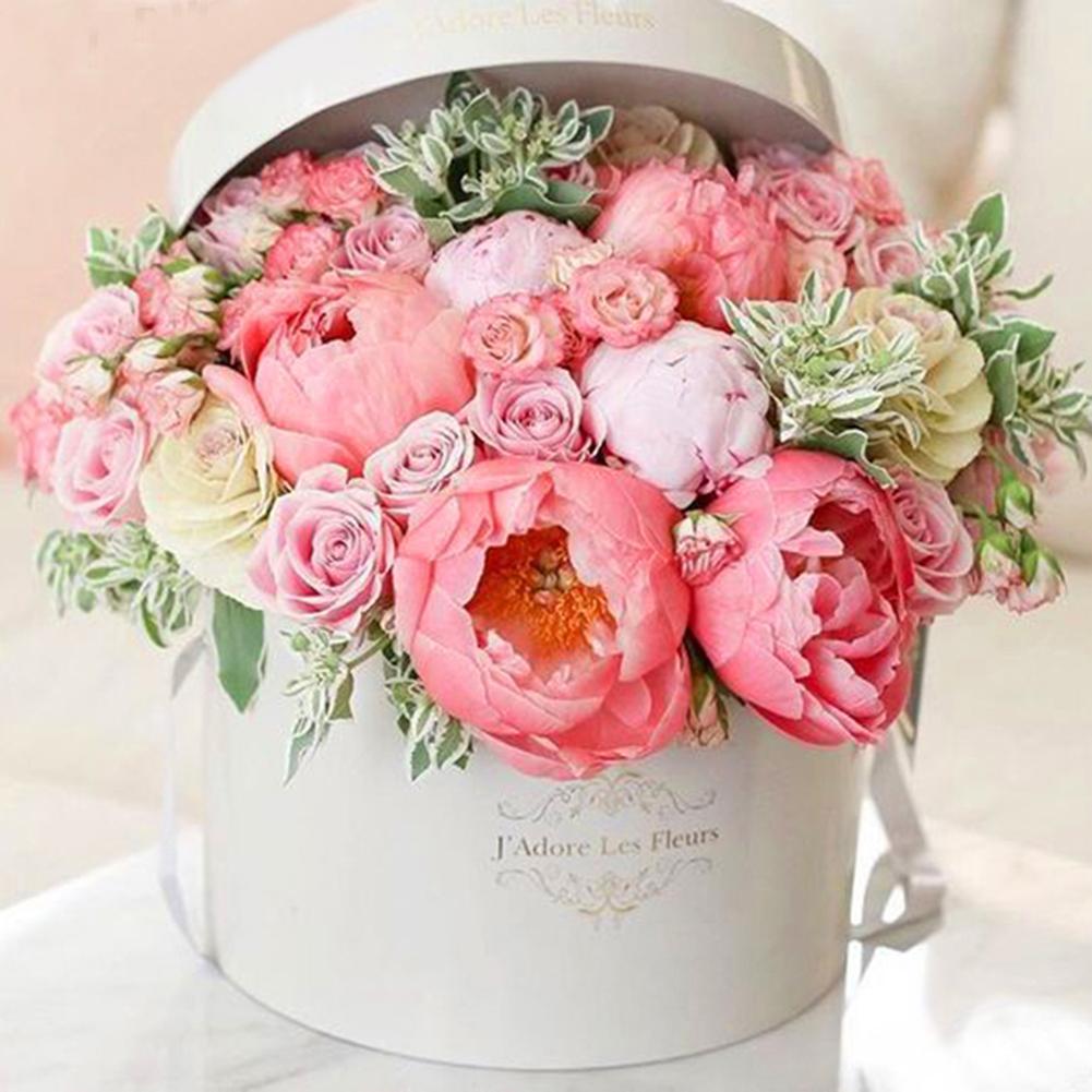 Fleur dans la boîte - diamant rond complet - 30x30cm