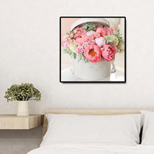 Charger l&#39;image dans la galerie, Fleur dans la boîte - diamant rond complet - 30x30cm
