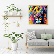 Charger l&#39;image dans la galerie, Lion animal - diamant rond complet - 30x30cm
