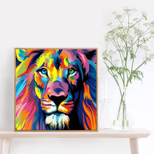 Charger l&#39;image dans la galerie, Lion animal - diamant rond complet - 30x30cm
