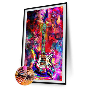 Guitare - diamant rond complet - 45x85cm