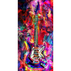 Guitare - diamant rond complet - 45x85cm