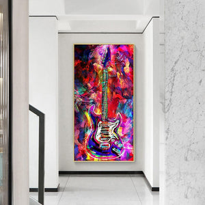 Guitare - diamant rond complet - 45x85cm