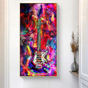 Guitare - diamant rond complet - 45x85cm