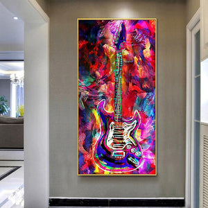 Guitare - diamant rond complet - 45x85cm