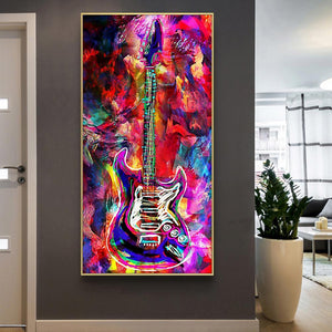 Guitare - diamant rond complet - 45x85cm