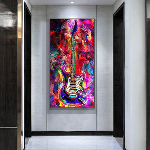 Guitare - diamant rond complet - 45x85cm