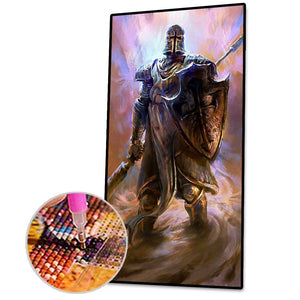 Guerrier de dessin animé - diamant rond complet - 45x85cm