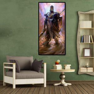 Guerrier de dessin animé - diamant rond complet - 45x85cm
