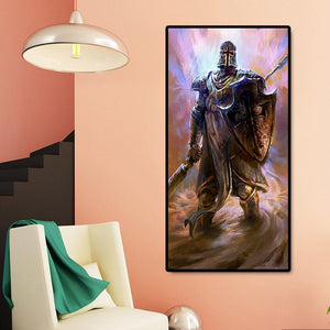 Guerrier de dessin animé - diamant rond complet - 45x85cm