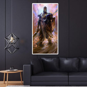 Guerrier de dessin animé - diamant rond complet - 45x85cm