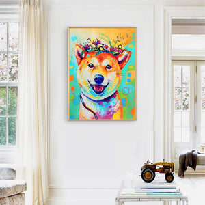 Chiot - diamant rond complet - 30x40cm