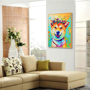Chiot - diamant rond complet - 30x40cm