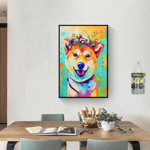 Chiot - diamant rond complet - 30x40cm