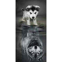 Charger l&#39;image dans la galerie, Chien - diamant rond complet - 45x85cm
