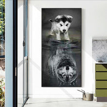 Charger l&#39;image dans la galerie, Chien - diamant rond complet - 45x85cm
