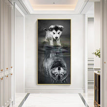 Charger l&#39;image dans la galerie, Chien - diamant rond complet - 45x85cm
