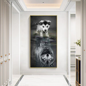 Chien - diamant rond complet - 45x85cm