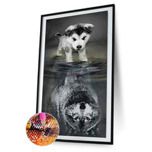 Charger l&#39;image dans la galerie, Chien - diamant rond complet - 45x85cm
