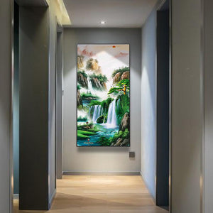 Paysage - diamant rond complet - 45x85cm