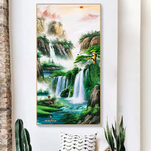Charger l&#39;image dans la galerie, Paysage - diamant rond complet - 45x85cm
