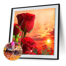 Charger l&#39;image dans la galerie, Fleur de rose - diamant rond complet - 30x30cm
